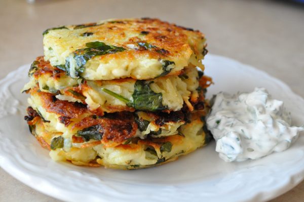 Potato, Artichoke and Feta Cheese Latkes 